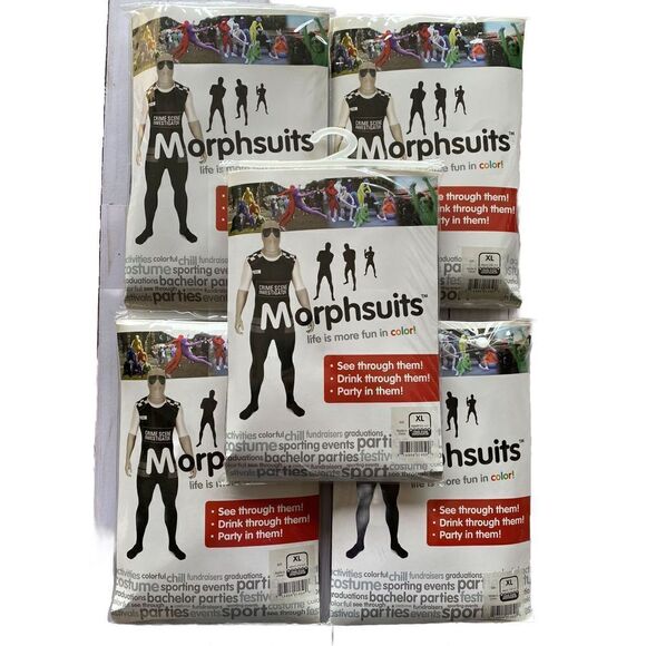 Morphsuits CSI Crime Scene Investigator  Halloween Costume Lot Of 5 Unisex Sz XL - Picture 1 of 3